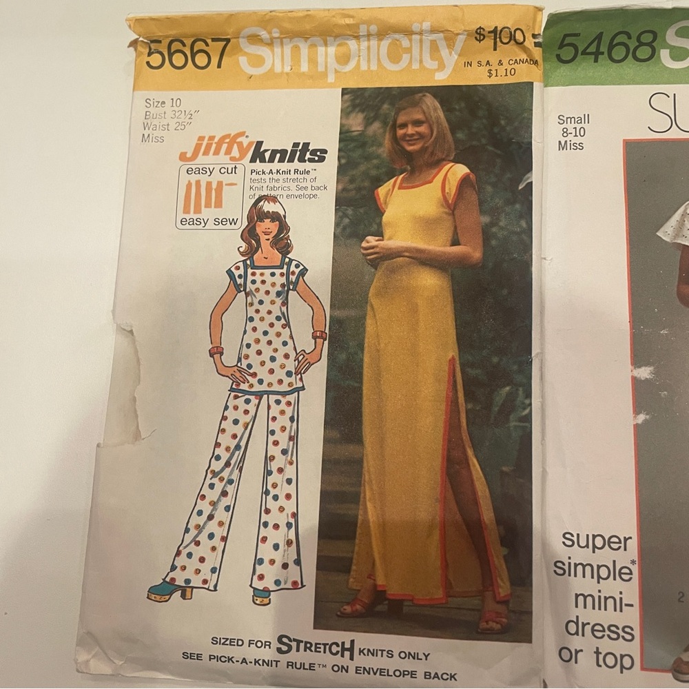 Two Simplicity 70’s Patterns - Picture 2 of 5